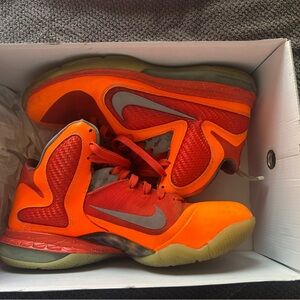 Nike LeBron 9 as 2012 Big Bang Galaxy Orange Size 10.5